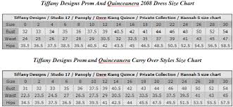 Tiffany Gowns Size Chart Womens Gowns And Formal Dresses