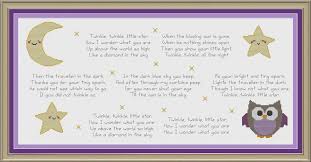 Twinkle Twinkle Little Star Cute Nursery Rhyme Cross Stitch Pattern Sweet Cross Stitch Cross Stitch Patterns Stitch Patterns