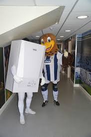 Saturday's game at the hawthorns saw the club unveil 'boiler man'. Mascot Monday Boilerman West Brom And Still Ricky Villa