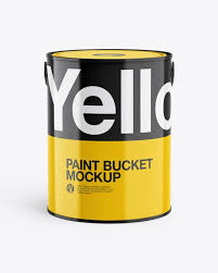 5l Glossy Paint Bucket Mockup In Bucket Pail Mockups On Yellow Images Object Mockups Mockup Free Psd Mockup Psd Mockup