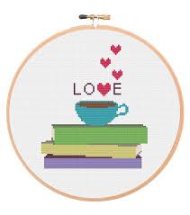 I really love playing around with images and bits of card, so i thought i would… Books Tea Love Cross Stitch Pattern 2021 Kanavice Tasarimlari Kanavice Ornekleri Kanavice