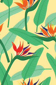 Check out our tropical plants wallpaper selection for the very best in unique or custom, handmade pieces from our wall décor shops. Seamless Pattern Wallpaper Of Bird Of Paradise Flowers And Leaves For Tropical Plant Background 2246033 Vector Art At Vecteezy