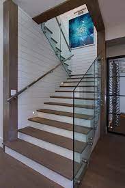 Gorgeous Newport Beach House Evoking A Traditional Coastal Style Glass Railing Stairs Stairs Design Staircase Design