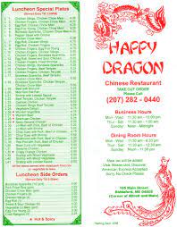 Maybe you would like to learn more about one of these? Happy Dragon Chinese Restaurant Menu