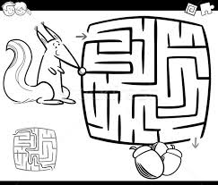 It can be used for stippling and applying sand paints. Maze With Squirrel Coloring Page Vector Illustration C Izakowski 8216909 Stockfresh