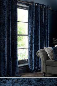 Buy Crushed Velvet Eyelet Curtains From The Next Uk Online Shop Blue Curtains Bedroom Blue Curtains For Bedroom Dark Blue Curtains Bedroom