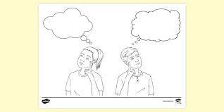 Thinking of you coloring cards. Child Thinking Colouring Sheet Colouring Sheets