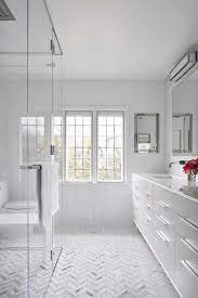 A decorative tile backsplash can draw attention and add color and life to the kitchen, while decorative bathroom tiles can totally transform the look and feel of your bathroom space. Chevron Floor Contemporary Bathrooms Bathrooms Remodel Modern Master Bathroom