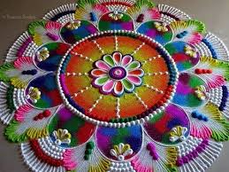 Big Colorful And Attractive Rangoli For Diwali Easy And Unique Rangoli Des Free Hand Rangoli Design Rangoli Designs For Competition Colorful Rangoli Designs