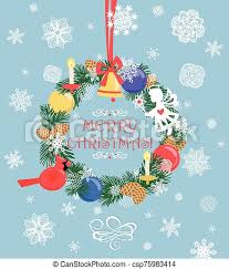 Maybe you would like to learn more about one of these? Paper Greeting Christmas Card With Cut Out Xmas Wreath With Conifer Green Branches Cone Candle Little Angel Balls Jingle Canstock