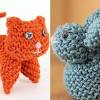 Free knitting pattern for bunny rabbit washcloth dishcloth afghan square. 1