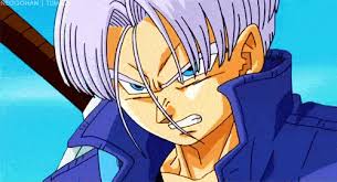 Later he wears a black sleeveless muscle shirt with a capsule logo at the center of his. Future Trunks Gif Novocom Top