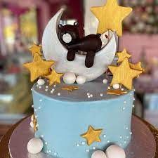 These simple baby shower cakes for boys and girls will steal the show. Petrol Blue Buttercream Baby Shower Cake Miss Cake