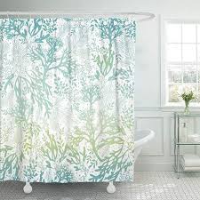 Black And Gray Shower Curtain Sets Amazon Com Emvency Shower Curtain Green Sea Blue Freen Seaweed Great For Elegant Gray Kelp Marine Waterproo Gray Shower Curtains Shower Curtain Black Curtains