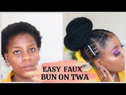 Easy Sleek Bun On Short 4c Natural Hair Tutorial African Threading Youtube Hair Tutorial 4c Natural Hair Natural Hair Tutorials
