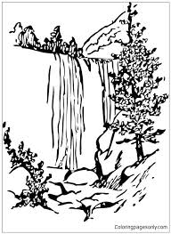 You can draw directly, print it on paper or download the computer to draw. Waterfalls Coloring Pages Coloring Home