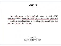 Către administratorii asociațiilor de proprietari/locatari, pentru depunerea formularelor pentru acordarea ajutoarelor, se va face începând cu data de 02.10.2018 la sediul administratiei serviciilor sociale. Primaria Hemeius Acordare Ajutor De IncÄlzire Incepand Cu 08 01 2018