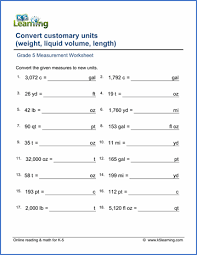 Grade 5 Measurement Worksheet Converting Mixed Customary Units 2nd Grade Worksheets Mathematics Worksheets Math Worksheets