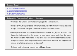 Solved Problem 1 Haversine Distance Finding The Distance Chegg Com