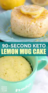 When You Re Craving Something Sweet It Doesn T Get Any Easier Than This Keto Lemon Mug Cake Ready In Minu Low Carb Mug Cakes Keto Dessert Easy Lemon Mug Cake