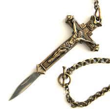 The Sisters Cross Knife Necklace Knife Necklace Hidden Knives Dragon Jewelry
