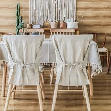 Cotton Linen Chair Back Cover For
