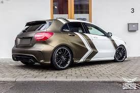 Mercedes Amg A Klasse Bond Gold Folierung Kw Gewindefahrwerk Tuning 13 Gewindefahrwerk Autos Folieren Folierung