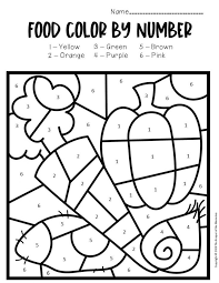 Free Printable Color By Number Food Preschool Worksheets In 2020 Numbers Preschool Color Worksheets For Preschool Preschool Writing