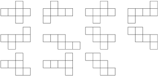 Nets of a cube consist of several squares which are attached to each other on their sides and can be put together to form a cube. Net From Wolfram Mathworld