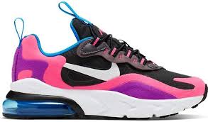 Nike Air Max 270 React Black Hyper Pink Vivid Purple Ps In 2020 Nike Air Max Nike Air Max 270