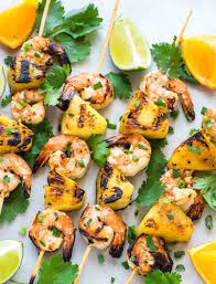 Roast shrimp skewers until opaque and just cooked through, about 3 minutes per side. Pineapple Shrimp Kabobs Grill Oven Or Stovetop