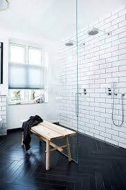 White surfaces make a space feel more open, and nowhere is this more true than in bathrooms with wall and floor tile. Bathroom Ideas Black White Grey Colour Palette Home Beautiful Bathrooms House Interior
