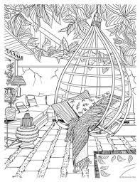 Patio Para Colorear Dibujos Para Pintar Paisajes Dibujos Para Colorear Paisajes Libros Para Colorear Adultos