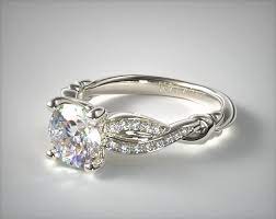 Modern Knot Crossover Pave Engagement Ring In 2 7mm 14k White Gold Setting Price Crossover Engagement Ring Vintage Engagement Rings Pave Engagement Ring