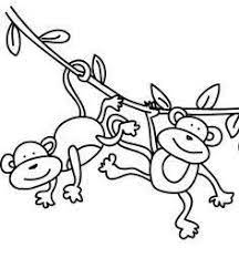 Color a cute monkey or even a baby monkey; Image Result For Easy To Draw Swinging Monkey Cartoon Clip Art Monkey Coloring Pages Monkey Drawings