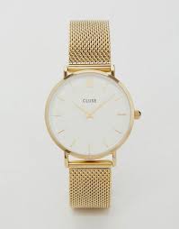 Un large choix à portée de main ! Cluse Minuit Cl30010 Montre Avec Bracelet En Maille Dore Asos