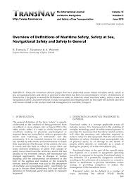 Pdf Overview Of Definitions Of Maritime Safety Safety At Sea Navigational Safety And Safety In General