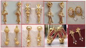 Beautiful gold earrings online in india at best prices from pc jeweller ✓over 100 designs ✓range starts from rs. Latest Light Weight Gold Earrings Designs Gold Jhumka Hoop Earrings Collections Youtube