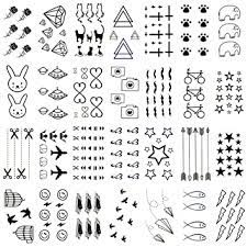 Small tattoos express boldness and they look appealing too. Oottati 30 Sheets Small Cute Temporary Tattoo Kit Black Foot Print Camera Elephant Star Diamond Cross Bird Cat For Children Women Men Amazon De Beauty