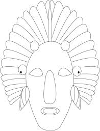 Masks of africa coloring pages. Preschool Art African Mask Elephant Peepsburgh