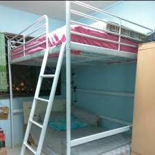 The ikea mydal bunk bed is designed for twin mattresses and has a length of 77.125 (196 cm), width of 41 (104 cm), and height of 61.75 (157 cm). Double Size Loft Bed Online Discount Shop For Electronics Apparel Toys Books Games Computers Shoes Jewelry Watches Baby Products Sports Outdoors Office Products Bed Bath Furniture Tools Hardware Automotive