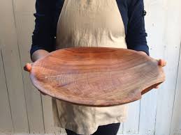 Pecan Wood Large Size Carved Wooden Bowl With Natural Live Edge Inclusion Fruit Bowl Carved Trencher Carved Wooden Bowl Pecan Wood Wooden Bowls