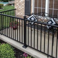 Black Aluminum Deck Railing Freedom Winchester Matte Black Aluminum Deck Rail Kit With Balusters Lowes Com In 2020 Deck Railings Aluminum Decking Aluminum Railing Deck