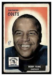 1955 BOWMAN FOOTBALL BUDDY YOUNG #65 BALTIMORE COLTS LOW MID GRADE