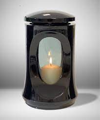 Kapų žvakidė | Akmens masės juoda kapų žvakidė | Kapai.LT