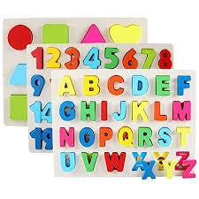 Best for 18 month old: Qzmtoy Wooden Puzzles For Toddlers Wooden Alphabet Number Shape Puzzles Toddler Learning Puzzle Toys For Kids 3 In 1 Puzzle For Toddlers Age 3 Set Of 3 Pricepulse