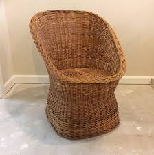 Sold Vintage Yugoslavian Woven Wicker Barrel Chair Rattan Etsy Wicker Barrel Chair Boho Chair