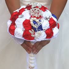 Check spelling or type a new query. Red White And Blue Silk Rose Patriotic 4th Of July Wedding Bouquet Little Luxuries Designs