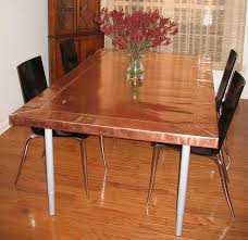 Copper Dining Table By Crawford Bray This Table Is 42 X 72 Covered By Hand With 10 Mil Copper Sheeting It Ha Dining Table Copper Dining Table Copper Table