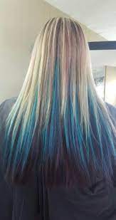 20 Trendy Hair Highlights Blonde Turquoise Blonde And Blue Hair Hair Highlights Blue Hair